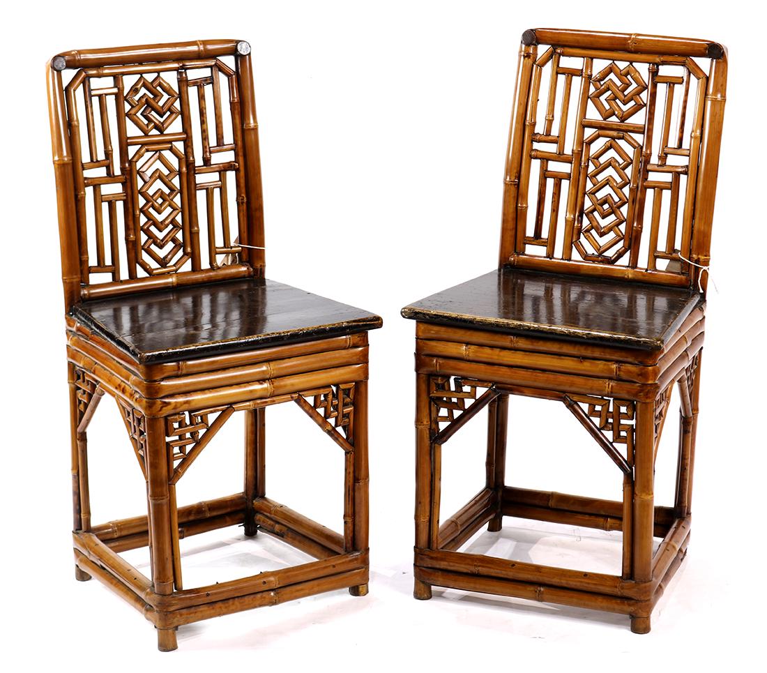 Chinese Bamboo and Wood Side Chairs (1 of 6)