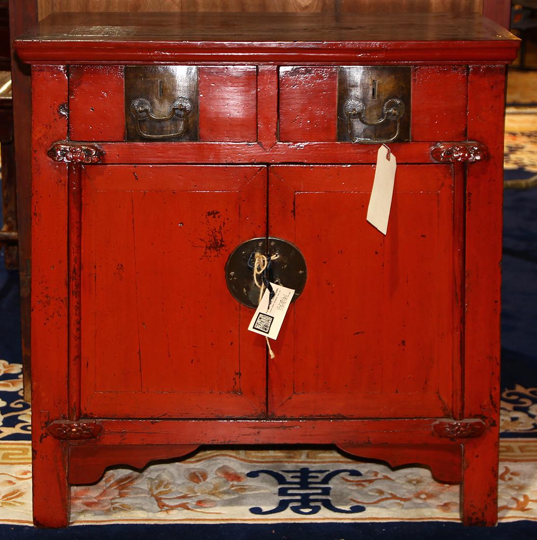 Chinese Red Lacquered Cabinet (1 of 5)