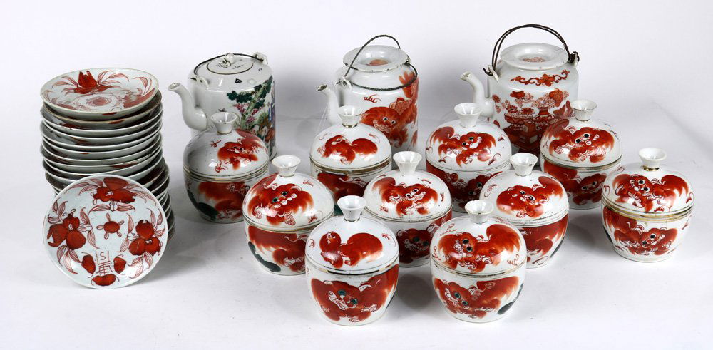 Chinese Porcelain Teapots, Bowls, Plates (1 of 3)