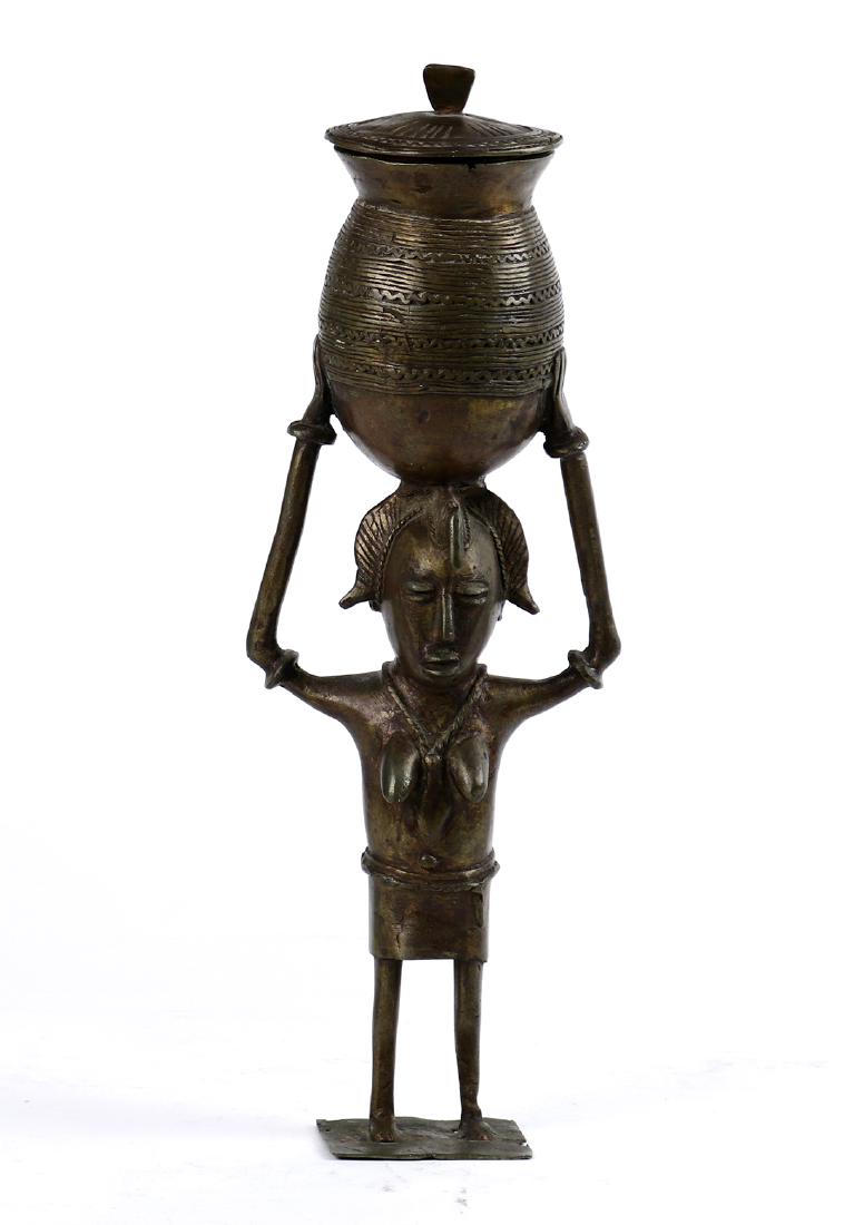 West African bronze currency figure, depicting a (1 of 2)