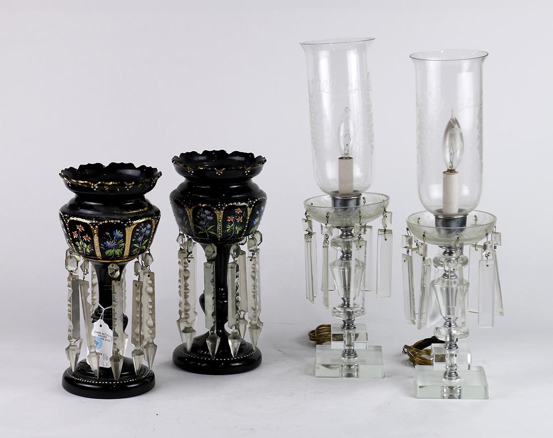 (lot of 4) Glass and crystal lustre group (1 of 1)