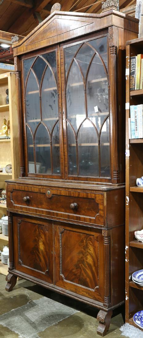 Classical mahogany bookcase secretary (1 of 3)