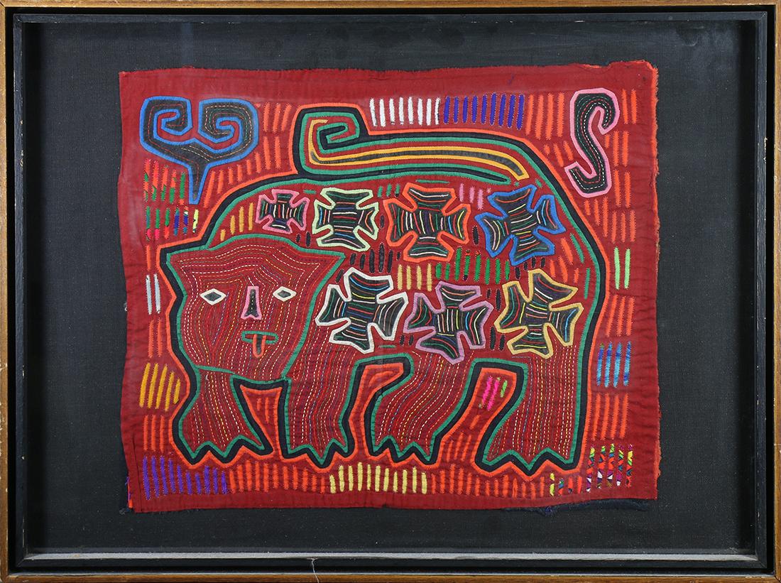 (Lot of 3) Framed Panama Mola textiles (1 of 3)