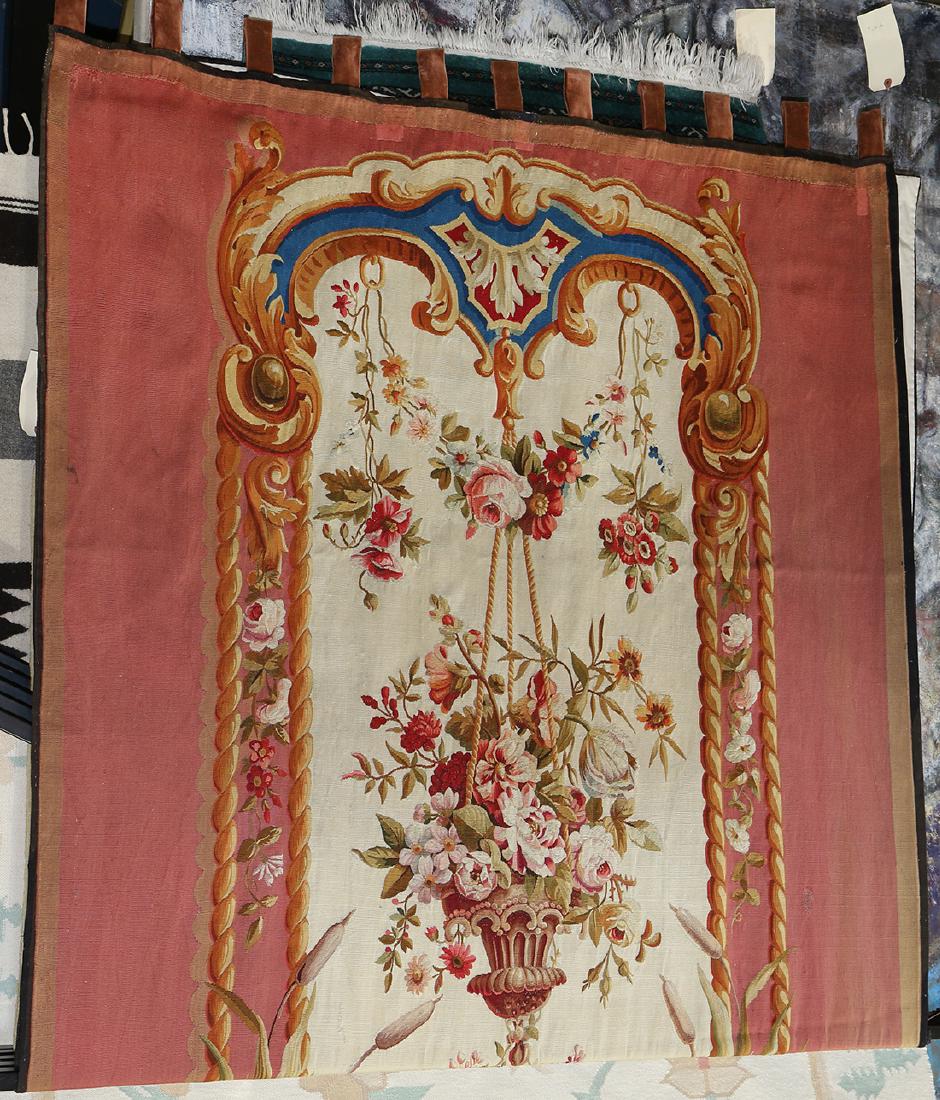 Aubusson portiere: Aubusson portiere, 19th century, 4'9" x 9'6"