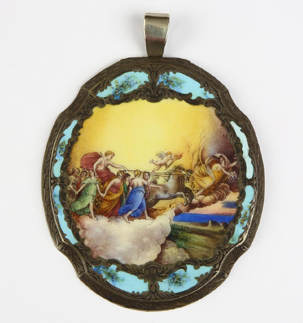 Victorian enamel, silver locket-pendant (1 of 2)