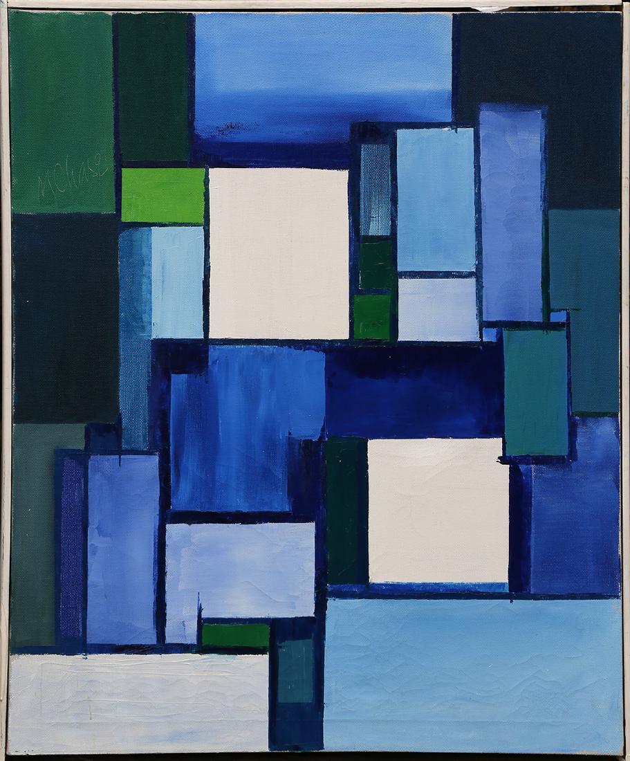 Painting, Abstract (Blue, Green and White Squares) (1 of 1)