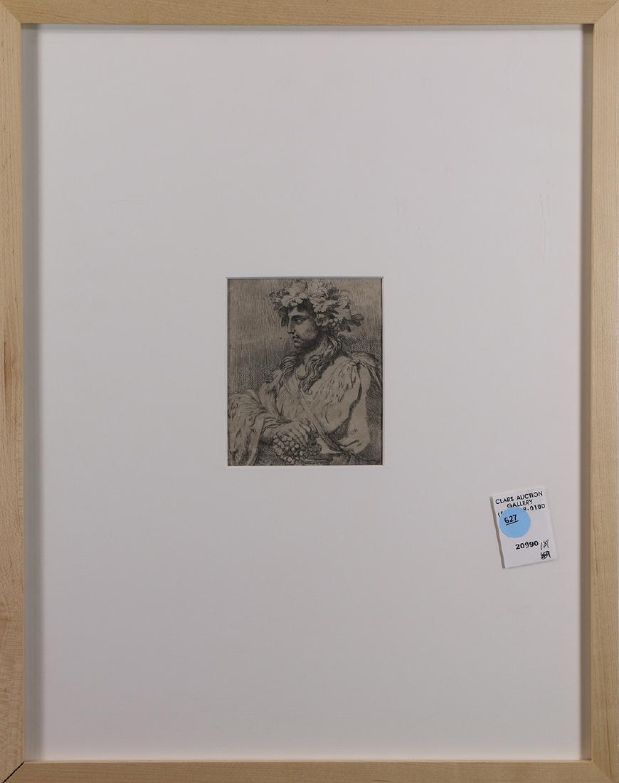 Print, Profile of Dionysus: Continental School (18th century), Profile of Dionysus, etching, unsigned, overall (with frame): 19"h x 15"w; Property from the Sterling Vineyard Winery Art Collection, Calistoga CA