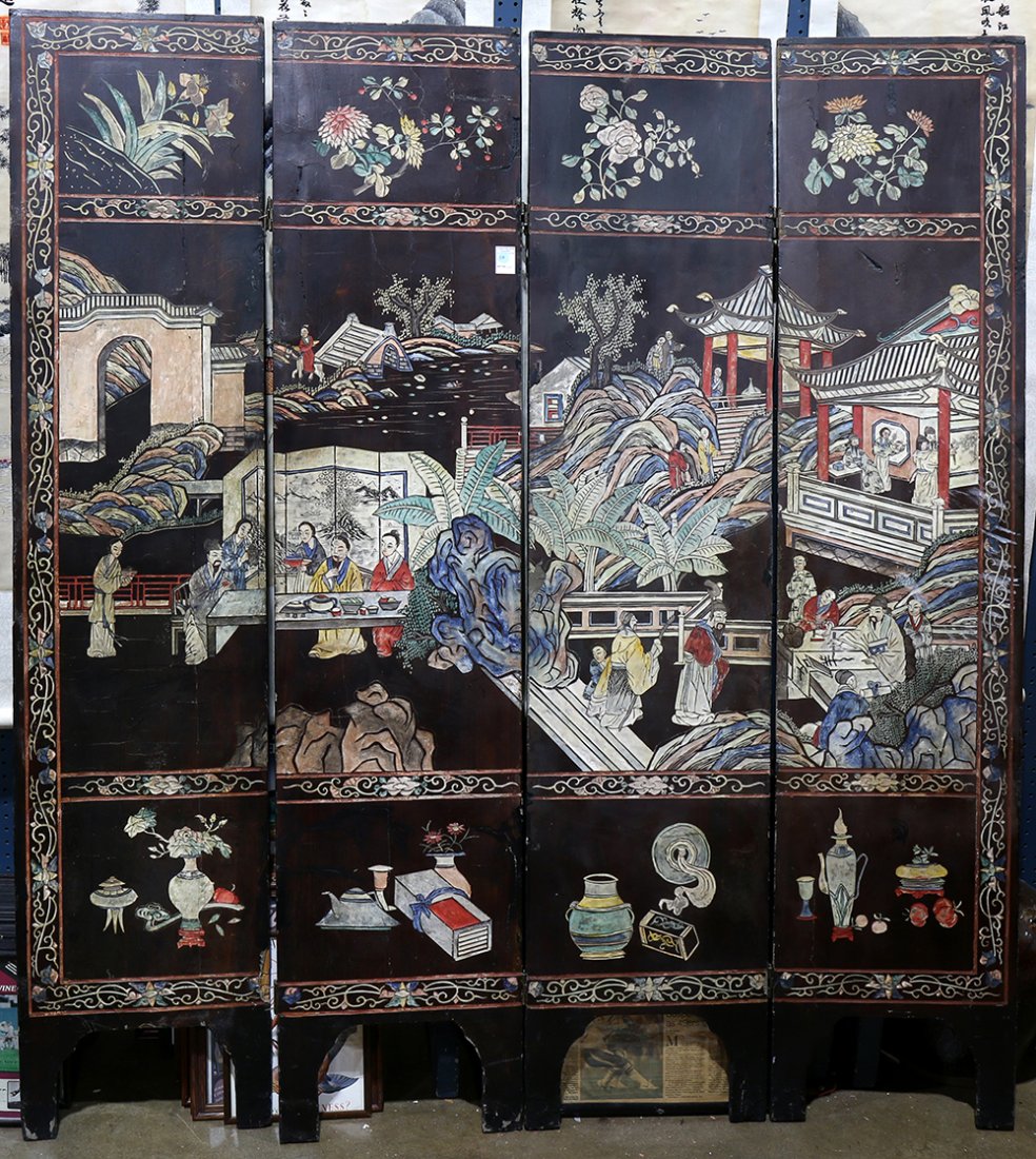 Chinese Four Panel Coromandel Screen (1 of 2)