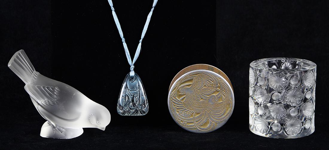 Lalique group, necklace, powder box, votive (1 of 7)