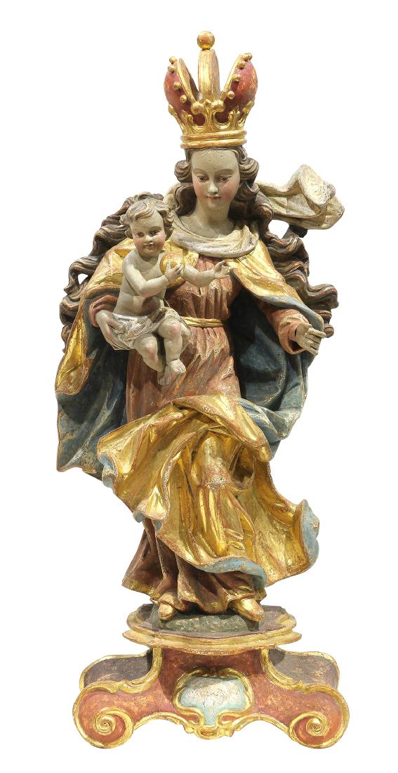 Spanish Colonial Santos figure, 19th century, depicting (1 of 4)