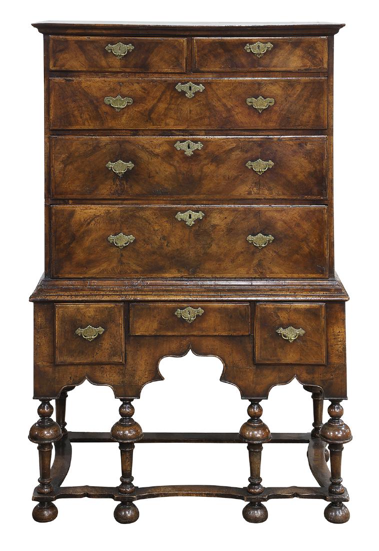 George I walnut chest on chest (1 of 5)