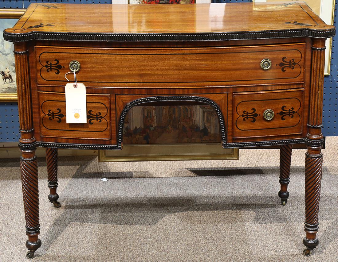 George IV mahogany inlaid server (1 of 4)