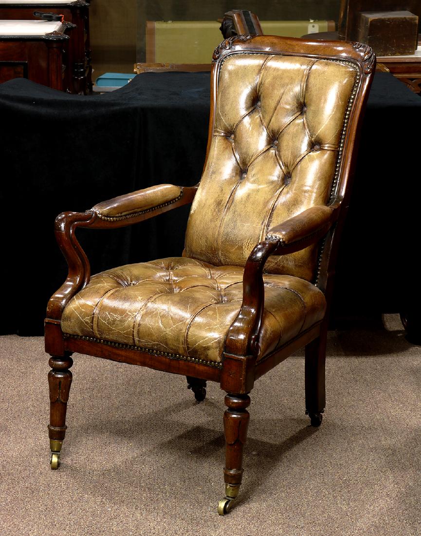 English Regency leather armchair (1 of 6)