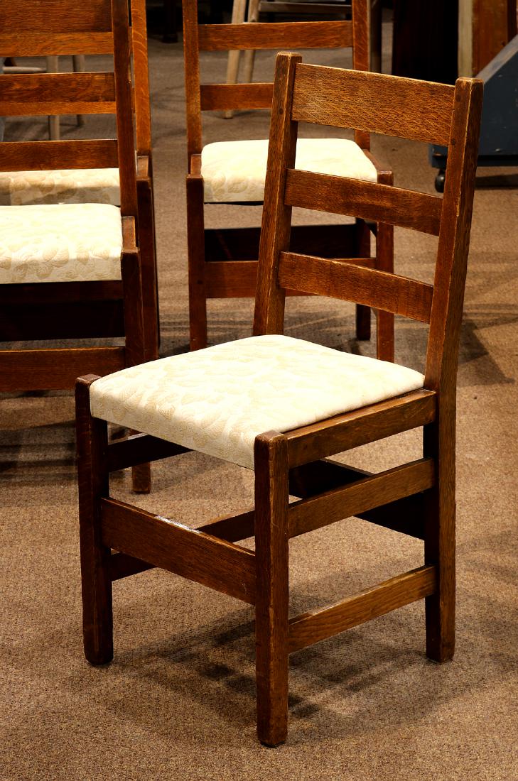 Stickley Brothers quartersawn oak side chairs (1 of 4)