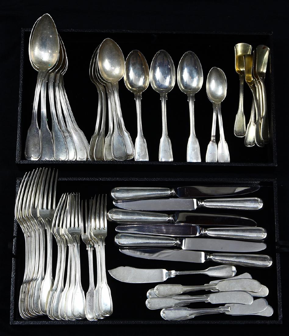 Assembled sterling and .800 silver "Fiddle & Thread" (1 of 2)