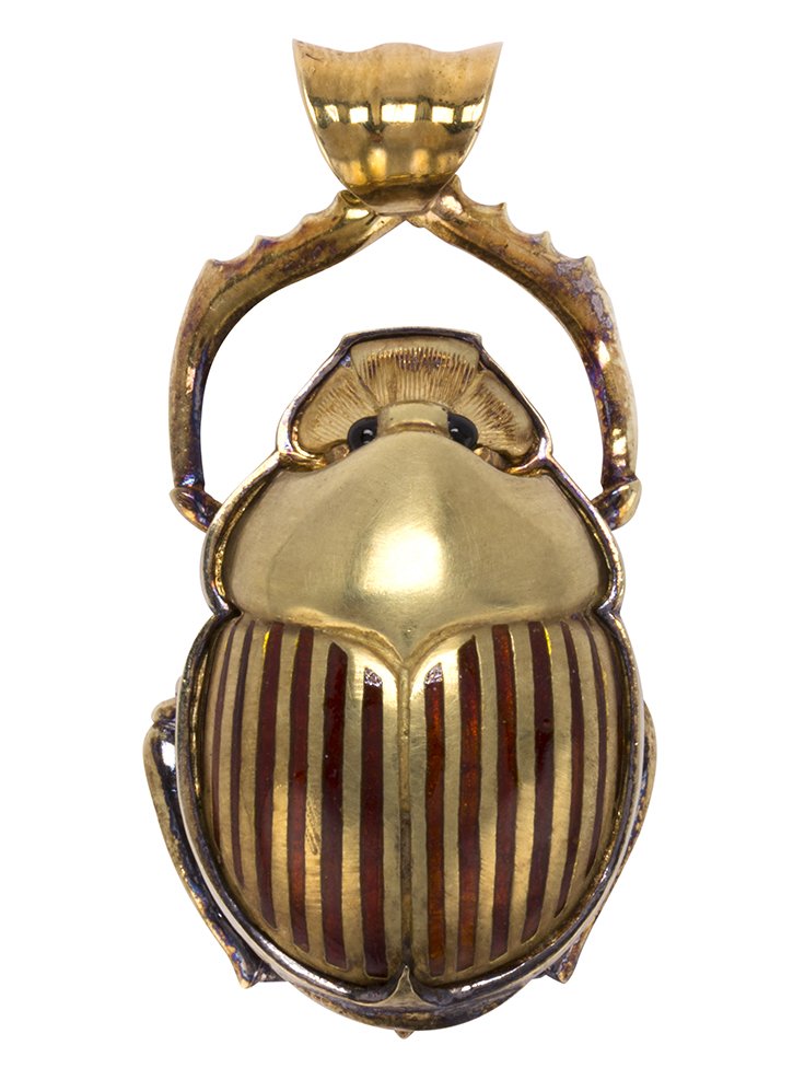 Enamel, 18k yellow gold scarab pendant (1 of 7)
