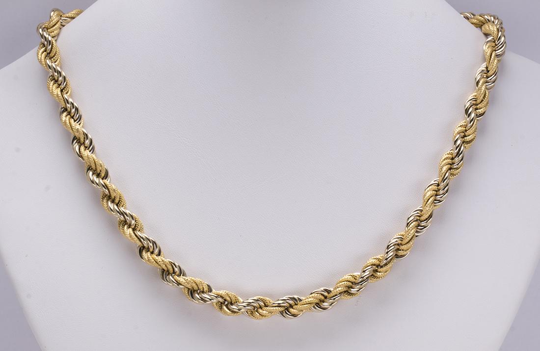 18k yellow gold rope link neck-chain (1 of 5)