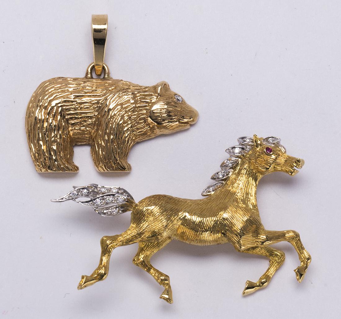 Diamond, ruby and yellow gold jewelry (1 of 4)