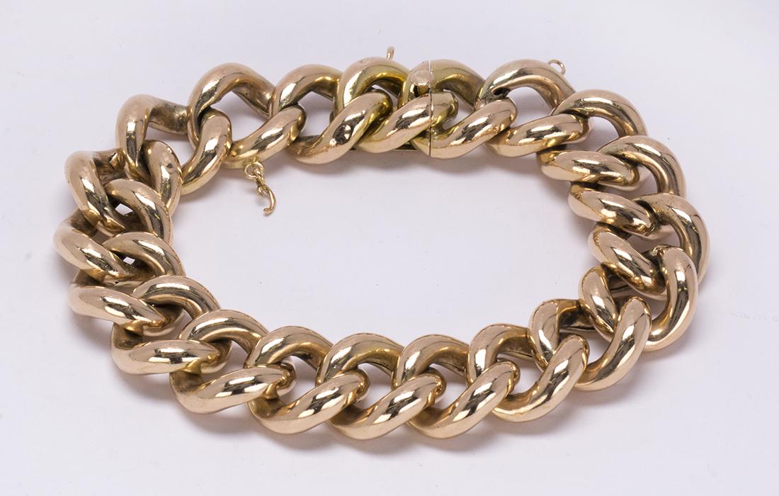 14k yellow gold link bracelet (1 of 3)