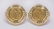 Pair of coin form, 14k yellow gold earrings