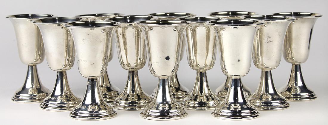 (lot of 12) American sterling silver cordial cups (1 of 4)