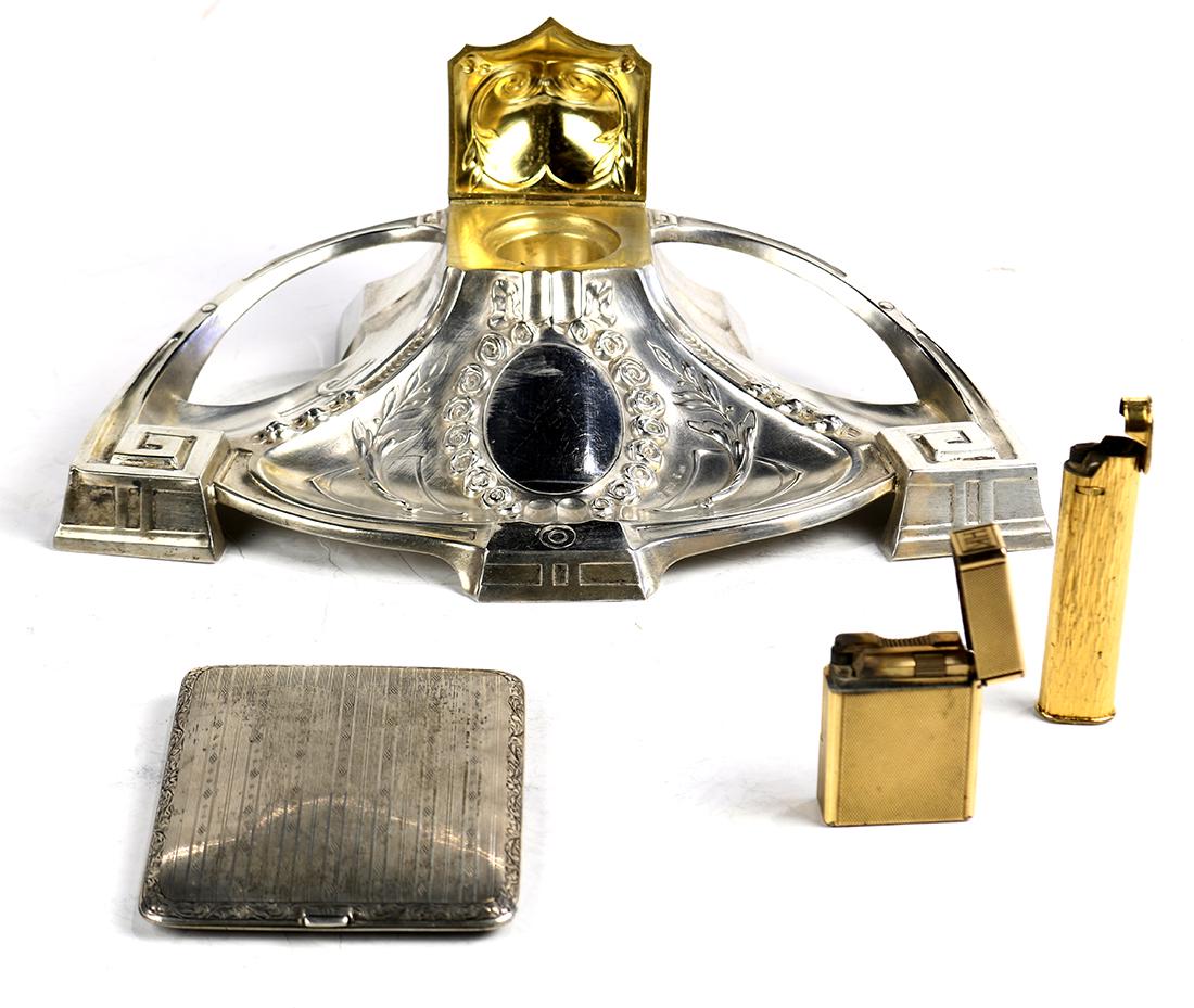 (lot of 4) Silver desk articles (1 of 2)