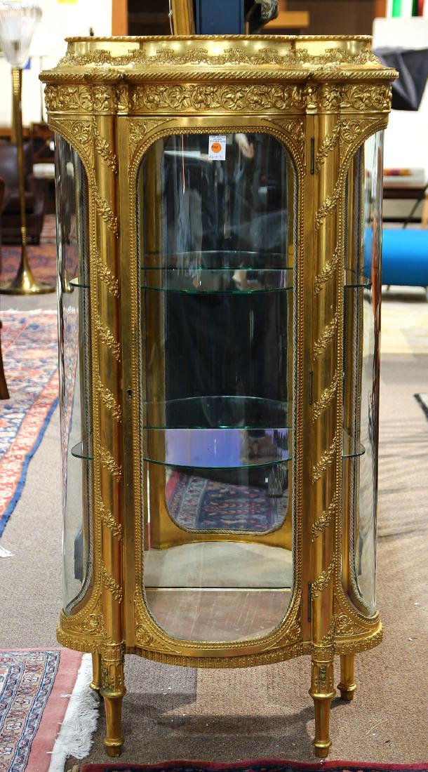 Continental giltwood carved vitrine circa 1900 (1 of 4)