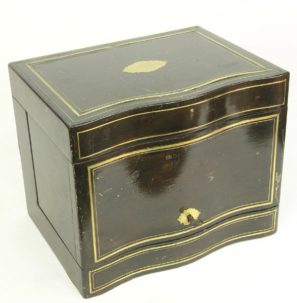 French brass-inlaid rosewood tantalus - 3