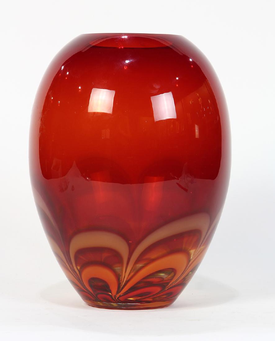 Evolution by Waterford art glass vase, having a bulbous
