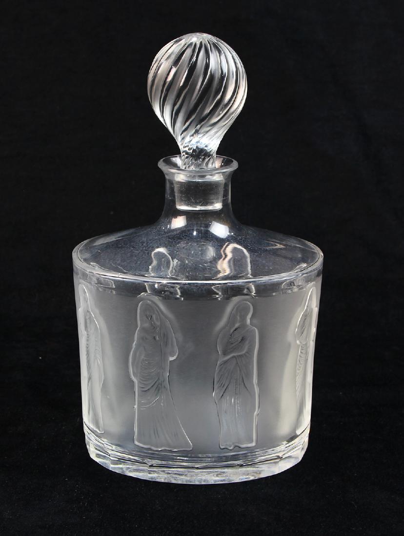 French Lalique France "Femmes Antiques" oval decanter,