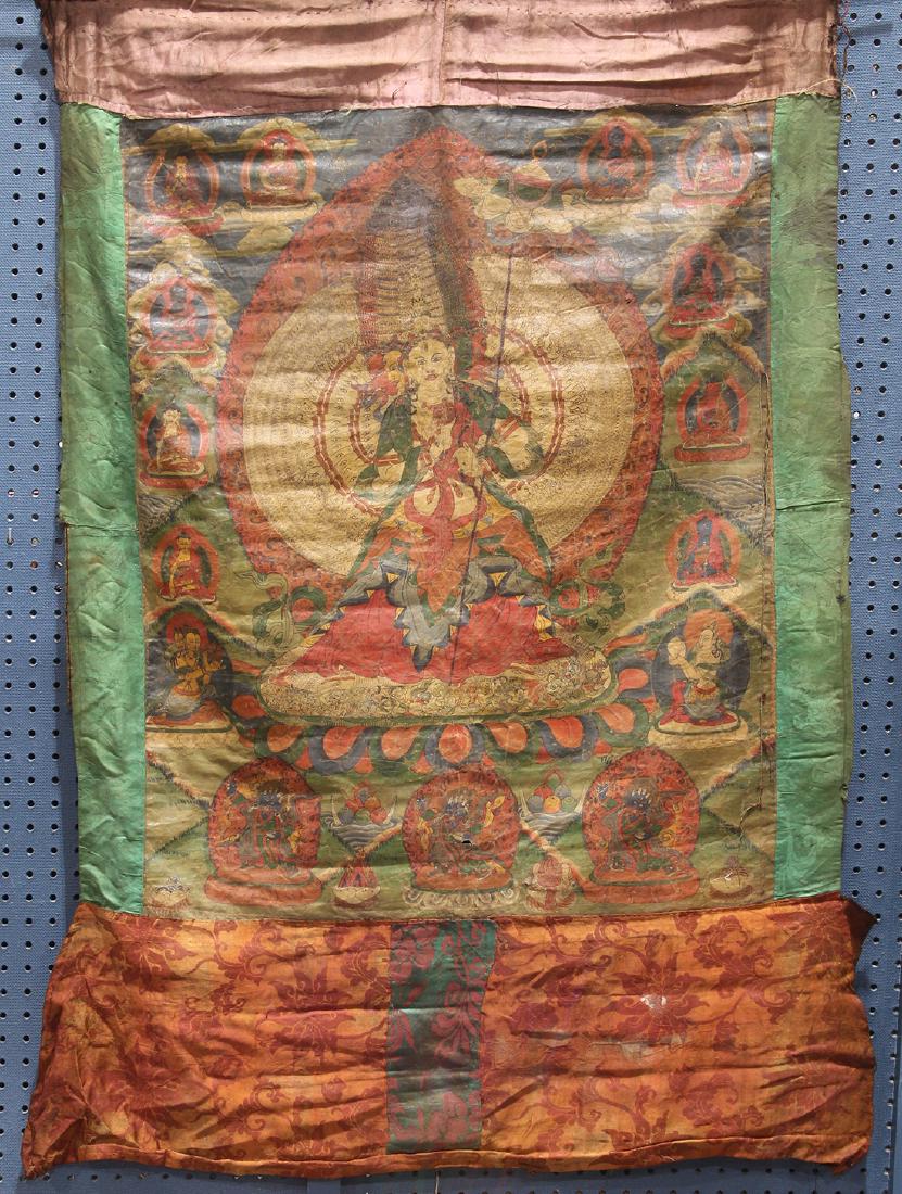 Himalayan Painted Thangka, Ushnisha Sitatapatra (1 of 5)