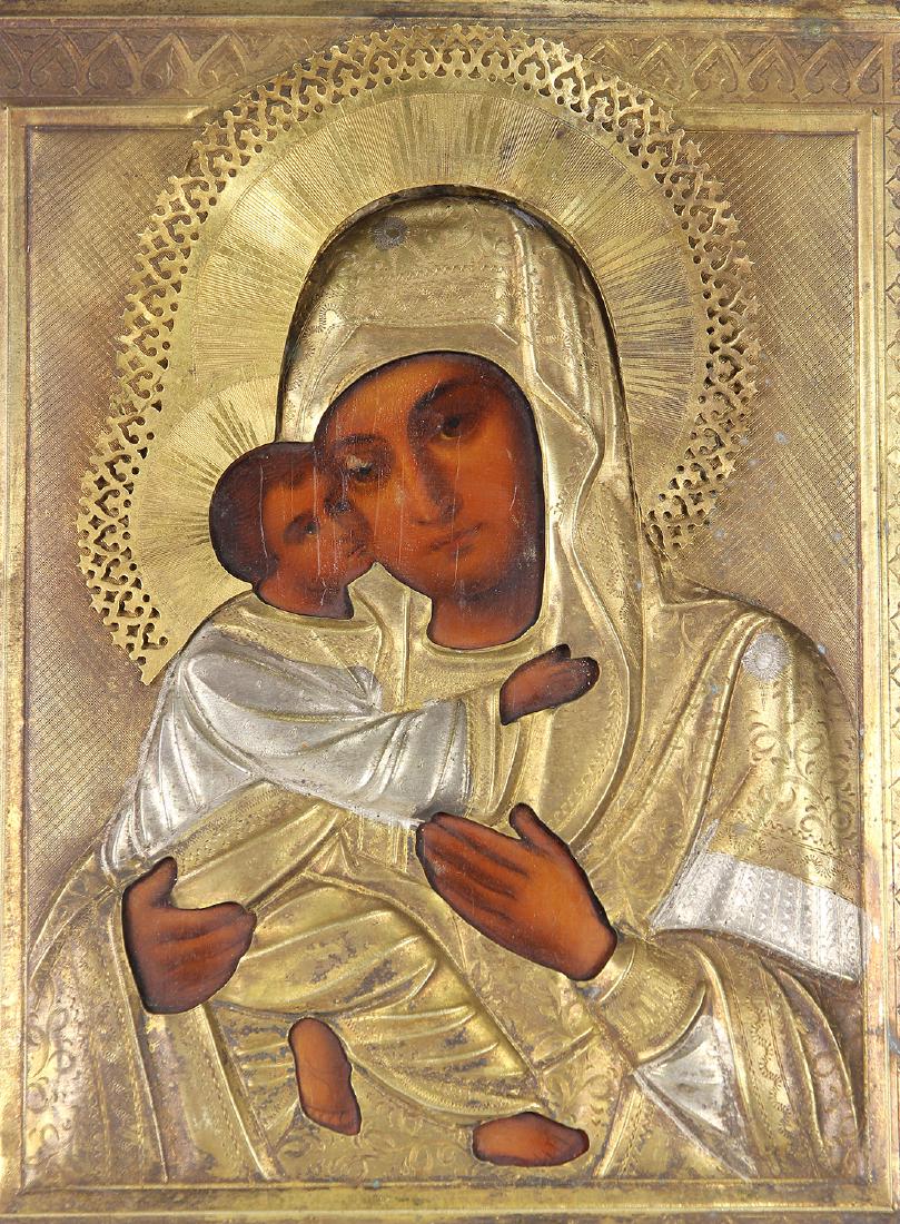 Russian hand painted icon depicting Mother of God of (1 of 3)