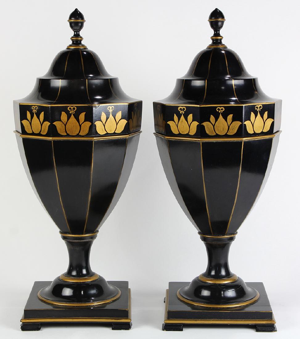 Pair of Regency style urn form knife boxes (1 of 2)