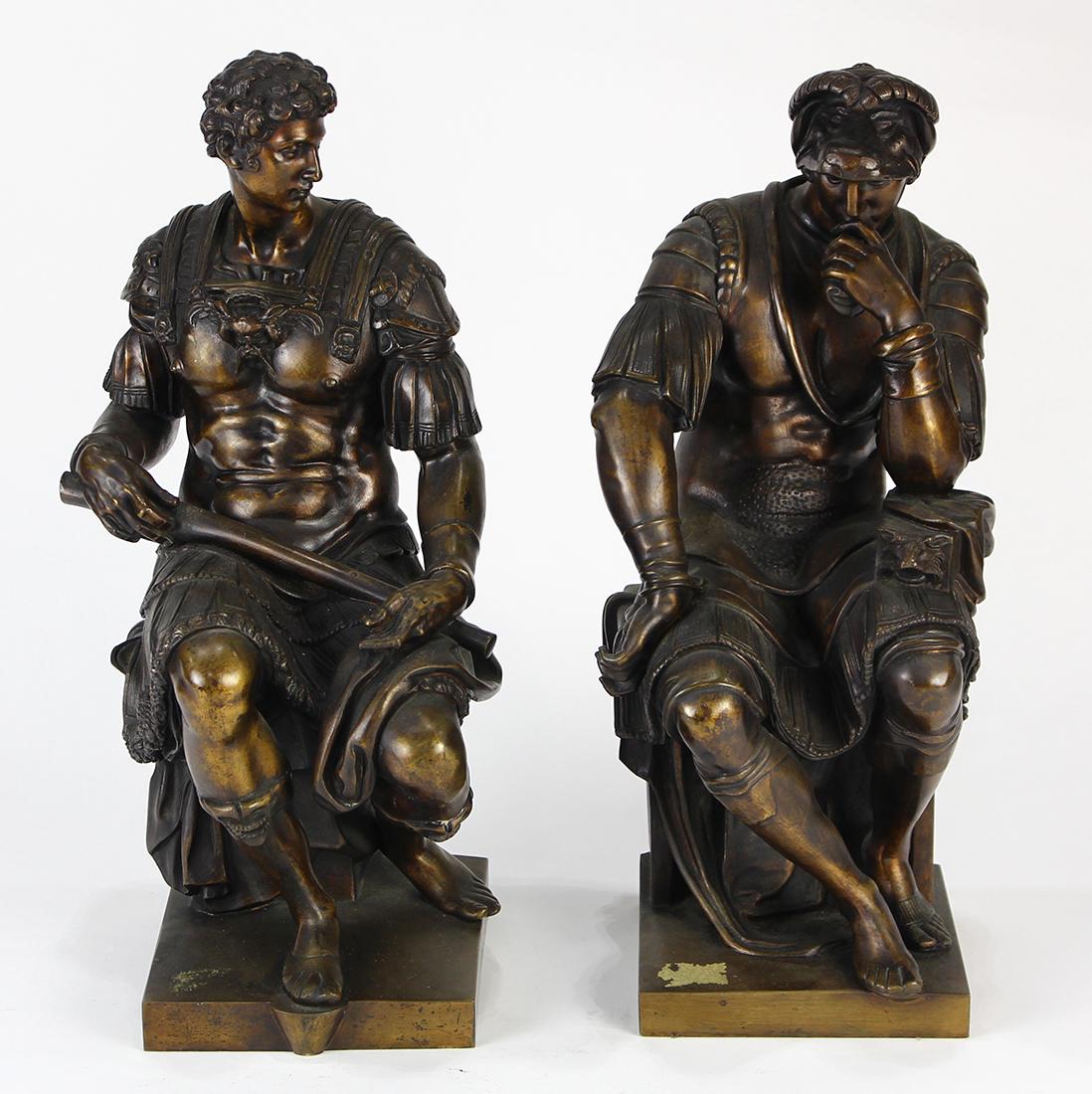 (lot of 2) Classical style patinated bronze figural (1 of 5)