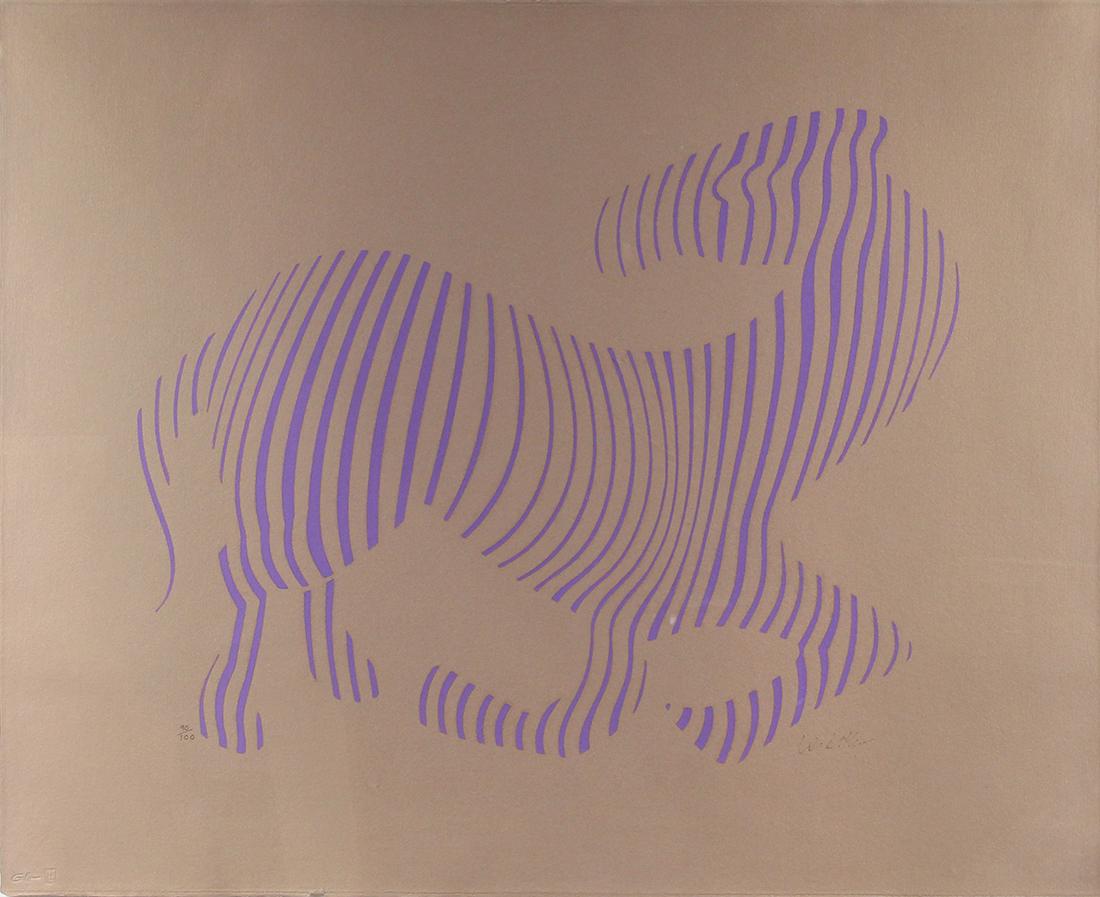 Print, Victor Vasarely, Zebra (Purple-Tan) (1 of 7)