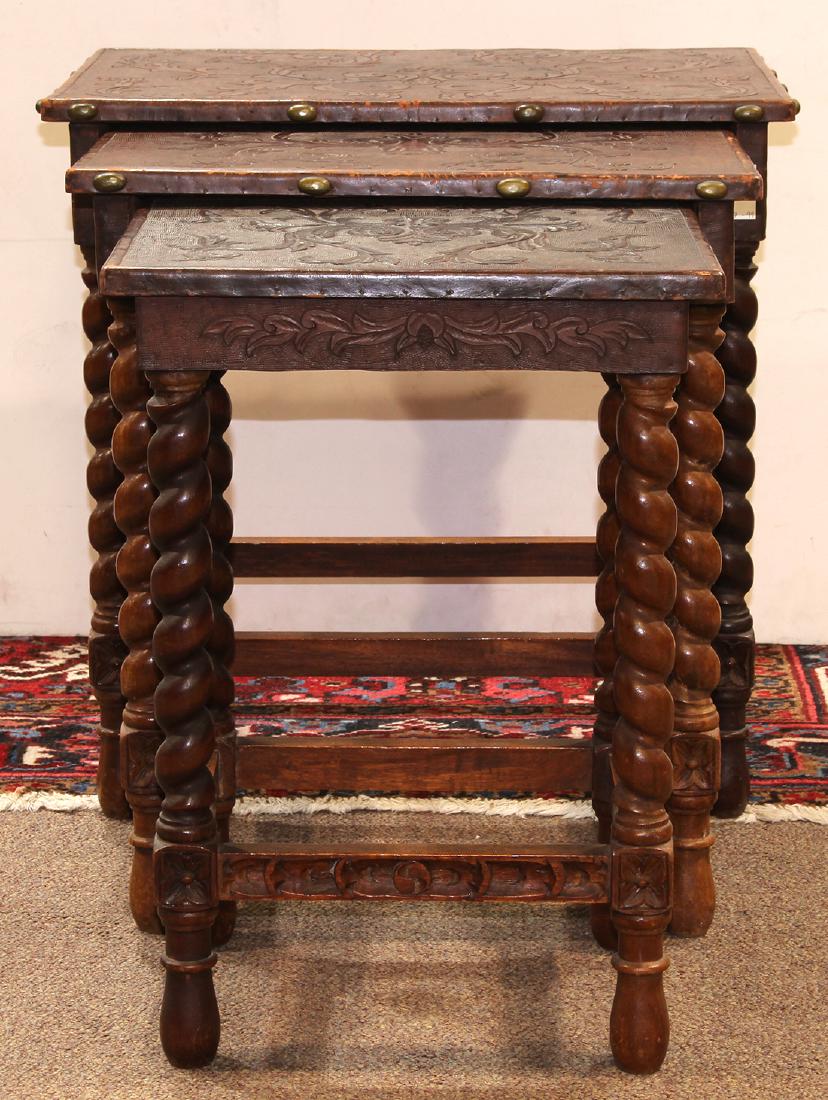(lot of 3) Spanish Revival nesting tables circa 1920 (1 of 7)