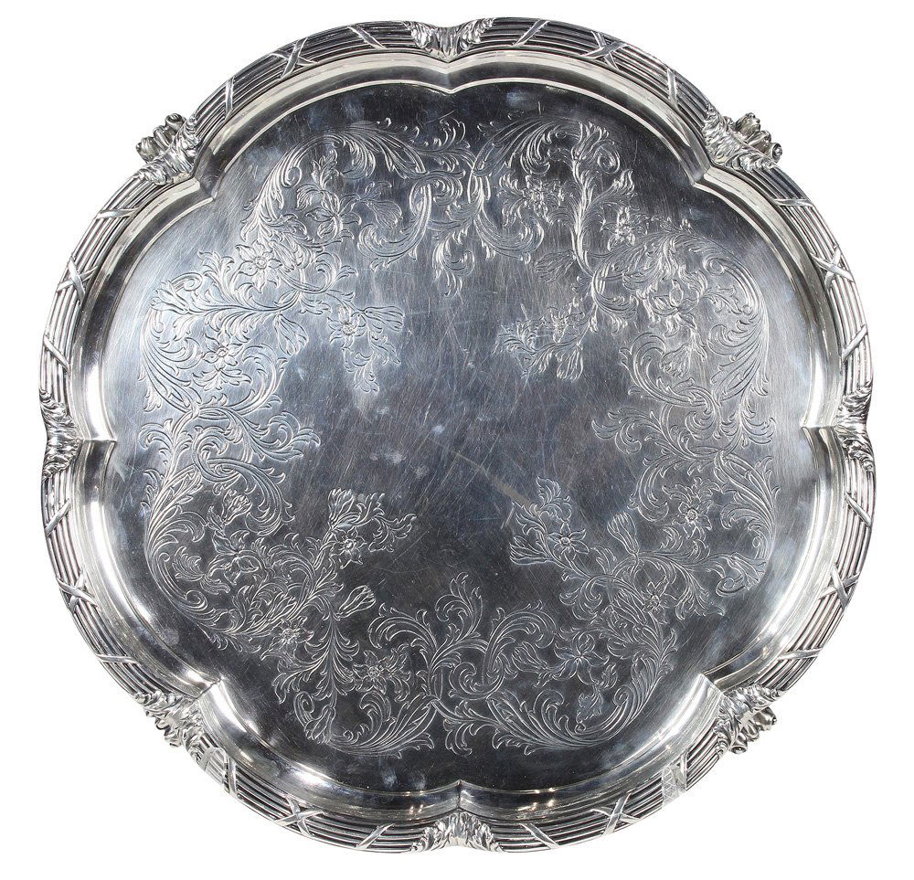 Early Victorian sterling silver salver (1 of 4)