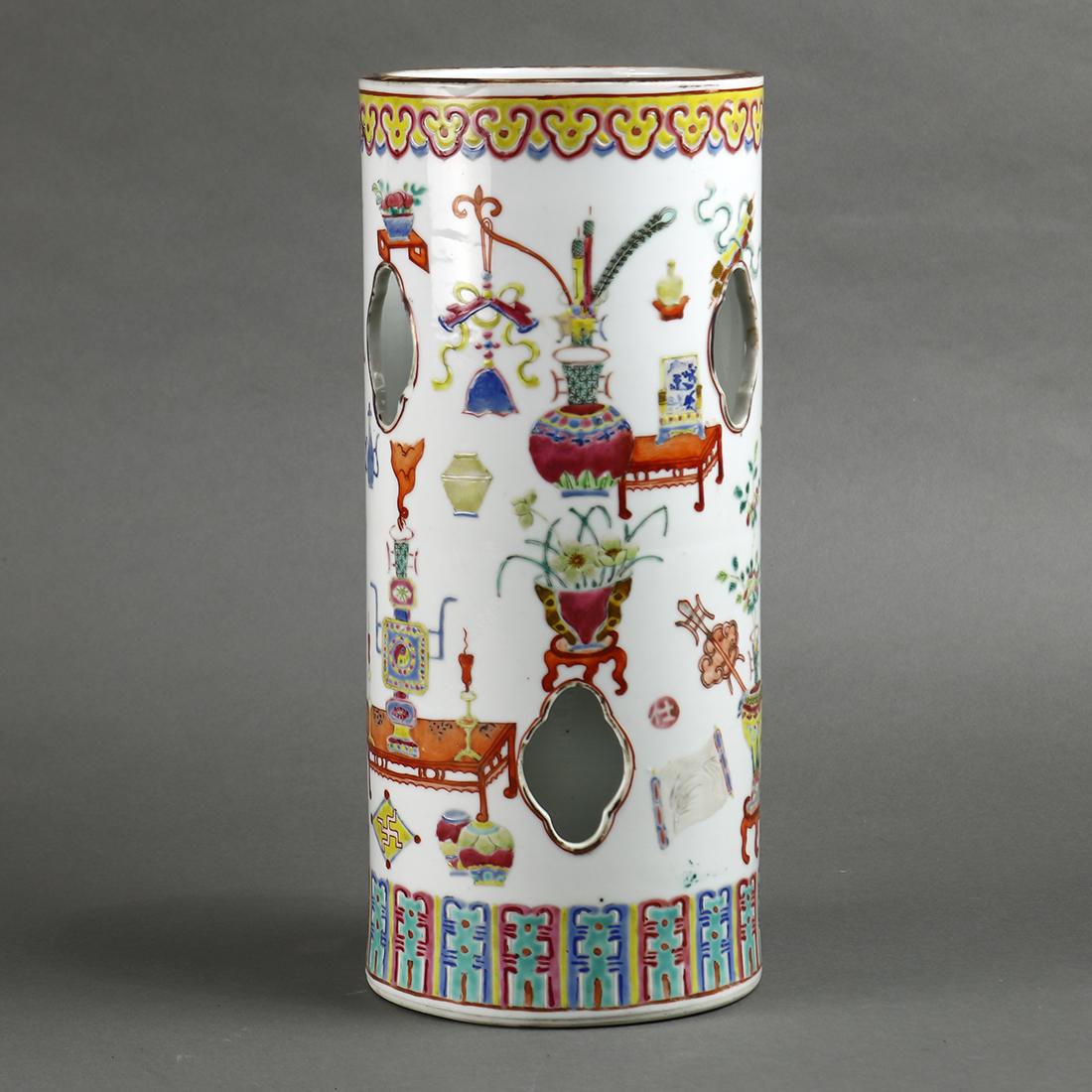 Chinese Porcelain Hat Stand, Scholar's Items