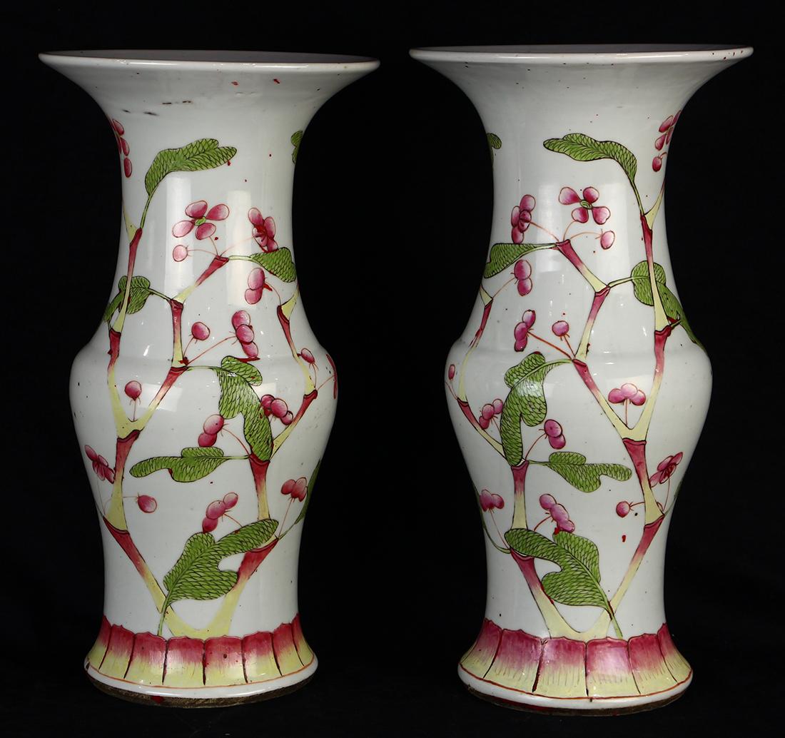 Chinese Porcelain Vases, Flowers (1 of 7)