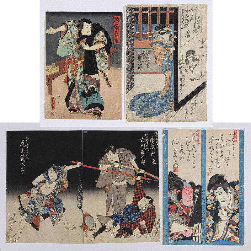 Japanese Woodblock Prints 19th c (1 of 4)