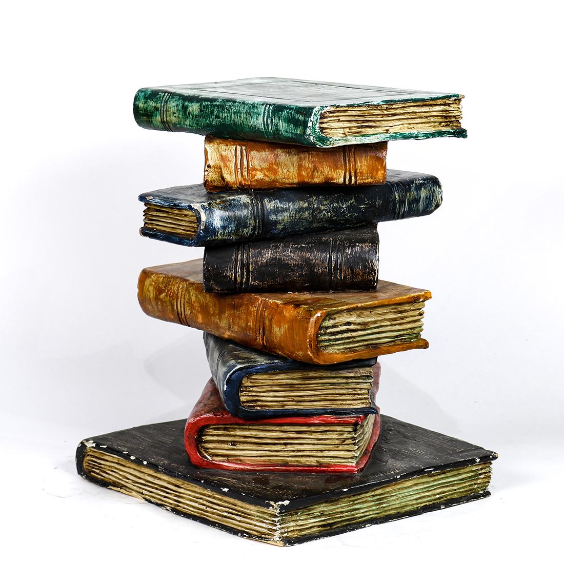 Book form accent table, having a polychrome decorated (1 of 5)