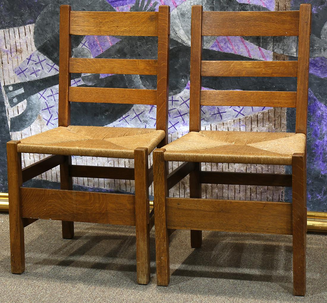 Pair of Stickley Brothers model #613 1/2 side chairs (1 of 3)