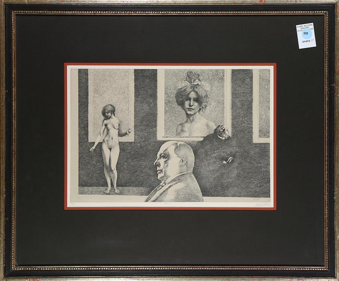 Print, Peter Milton: Peter Milton (American, b. 1930), "III:5," 1971, etching, pencil signed lower right, titled lower center, edition 62/90, overall (with frame): 20.75"h x 25"w