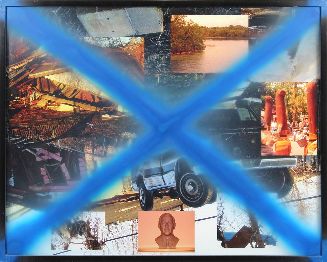 Photograph, Stephen G. Rhodes, Excerpt (Bush Brooms): Stephen G. Rhodes (American, b. 1977), "Excerpt (Bush Brooms)," 2006, chromogenic print, spray paint, in artist's frame, edition 1/5, with artist signature and label verso, image: 24"h x 30"w, overall