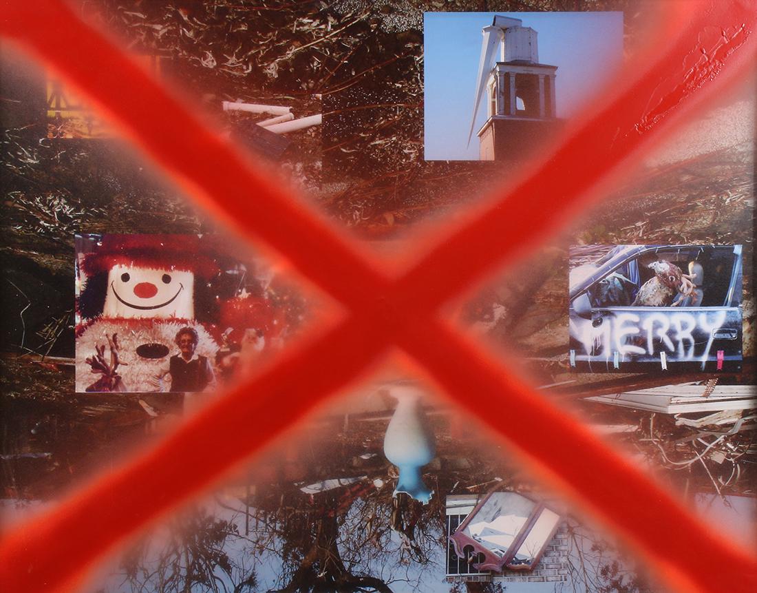 Photograph, Stephen G. Rhodes, Excerpt (Merry): Stephen G. Rhodes (American, b. 1977), "Excerpt (Merry)," 2006, chromogenic print, spray paint, in artist's frame, edition 1/5, with artist signature and label verso, image: 24"h x 30"w, overall (with