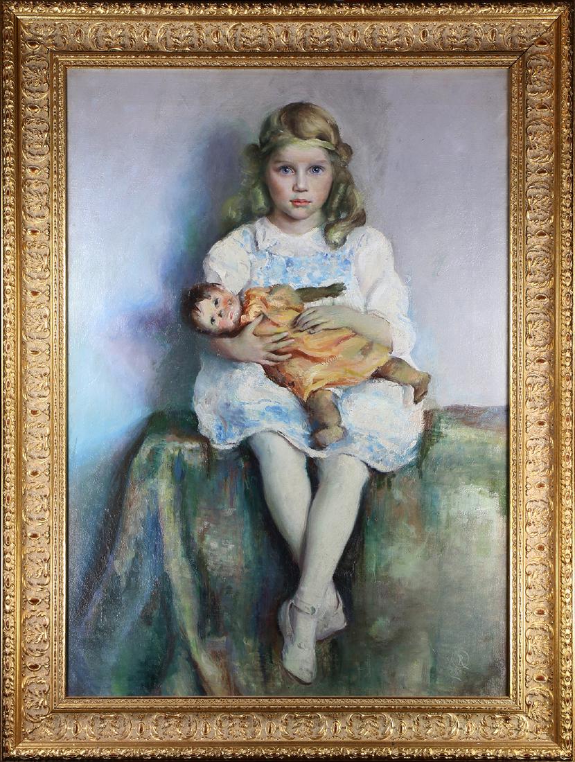 Painting, Portrait of Young Girl with Doll (1 of 1)