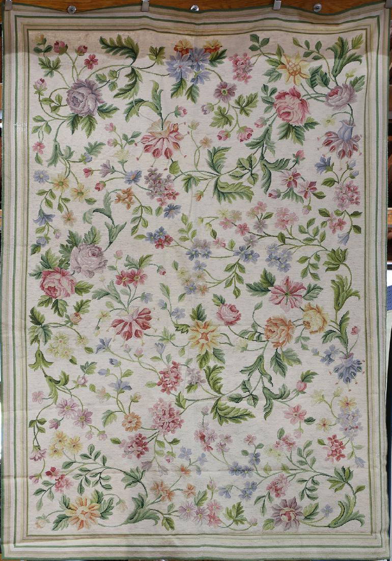 Aubusson style carpet, having an all over floral field, (1 of 4)