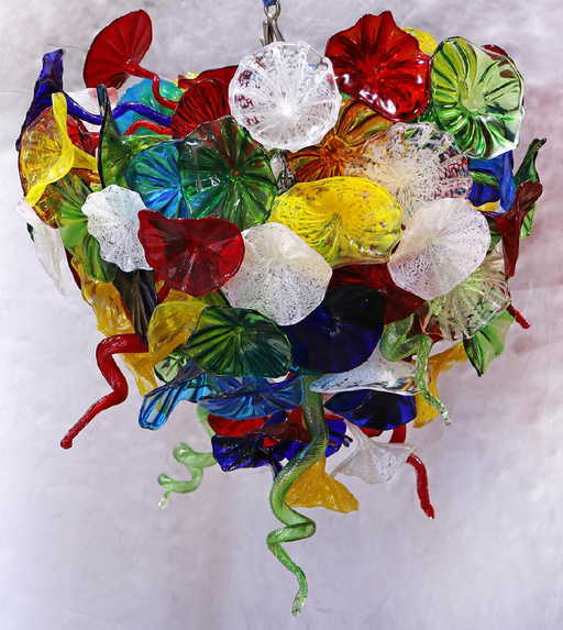 Dale Chihuly Style Art Glass Chandelier