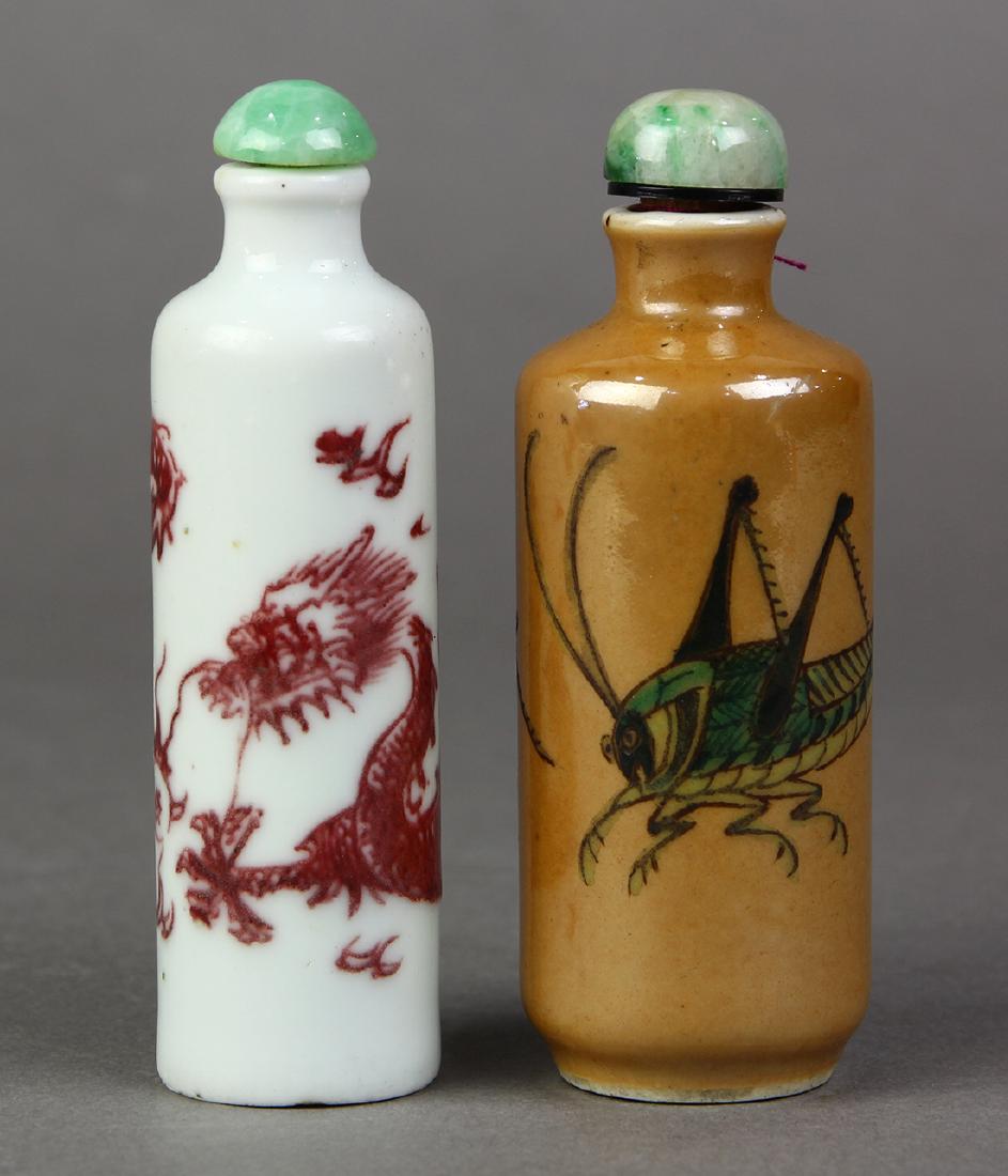 Two Chinese Porcelain Snuff Bottles, Crickets/Dragon (1 of 6)