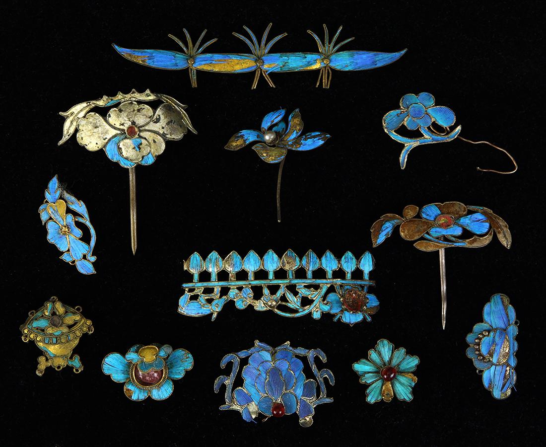 Chinese Kingfisher Hair Ornaments (1 of 2)
